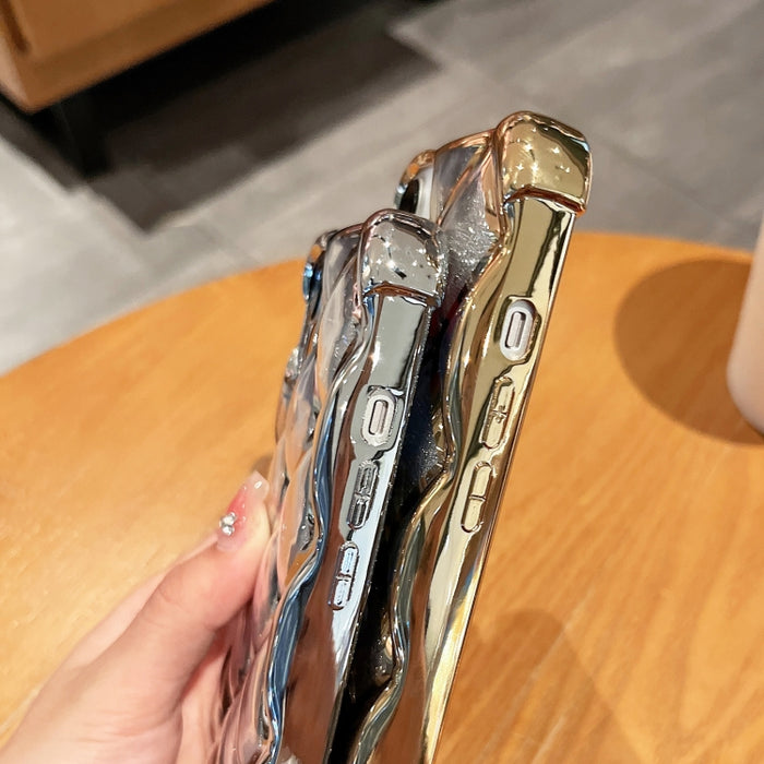 Estuche para teléfono de papel brillante con grabado láser de celosía de diamante 3D