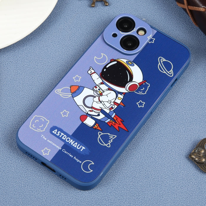 Caja del teléfono de TPU con patrón de astronauta en contraste de color