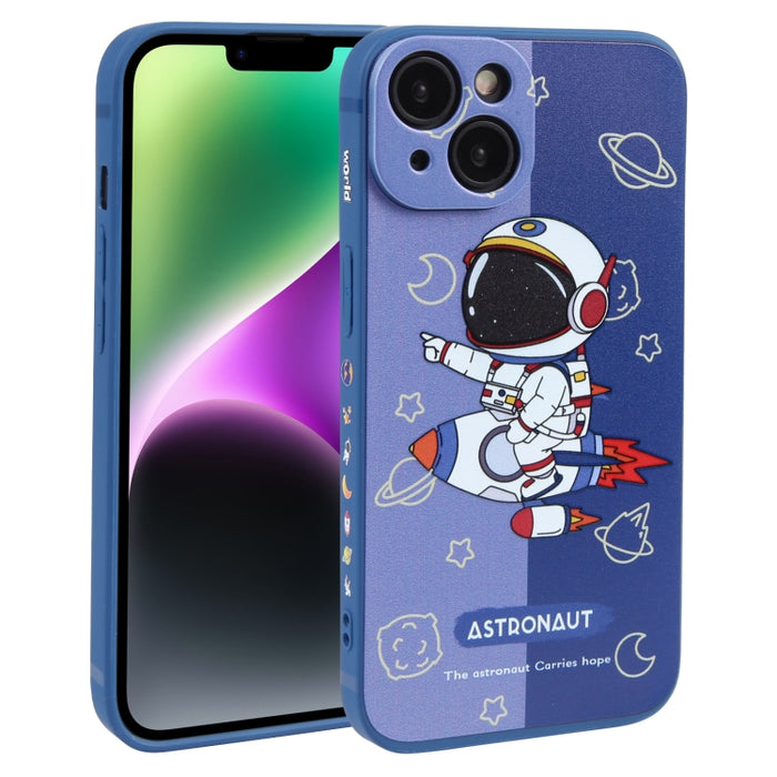 Caja del teléfono de TPU con patrón de astronauta en contraste de color