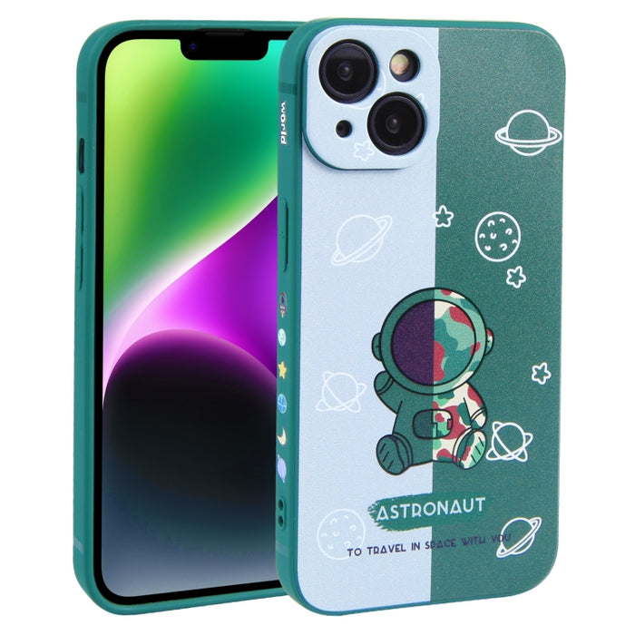 Caja del teléfono de TPU con patrón de astronauta en contraste de color