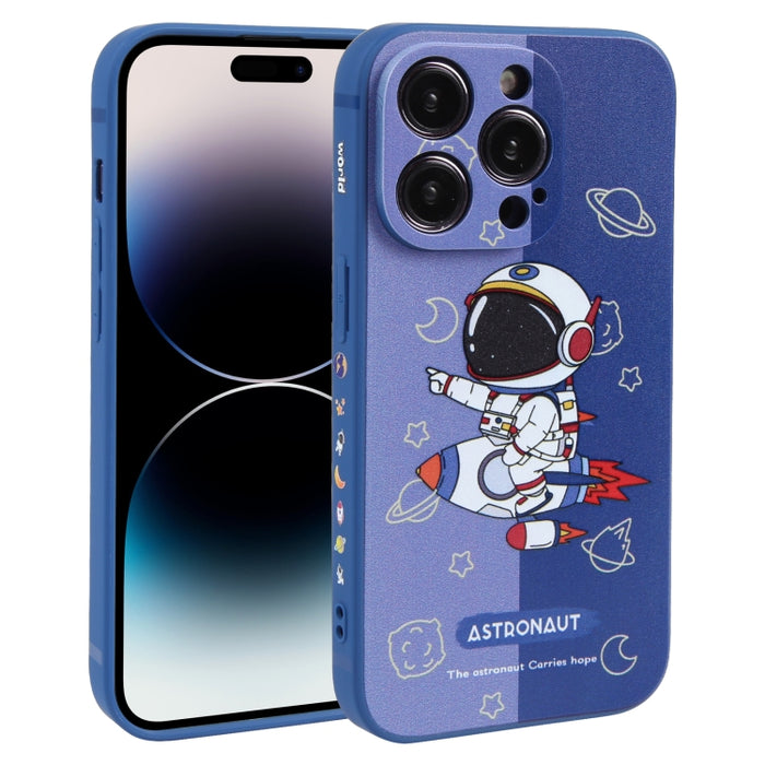 Caja del teléfono de TPU con patrón de astronauta en contraste de color