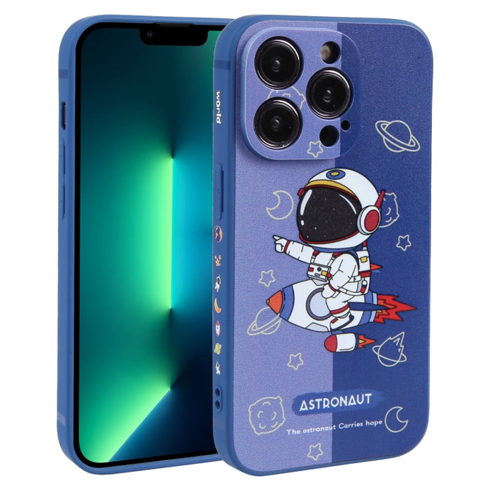 Caja del teléfono de TPU con patrón de astronauta en contraste de color