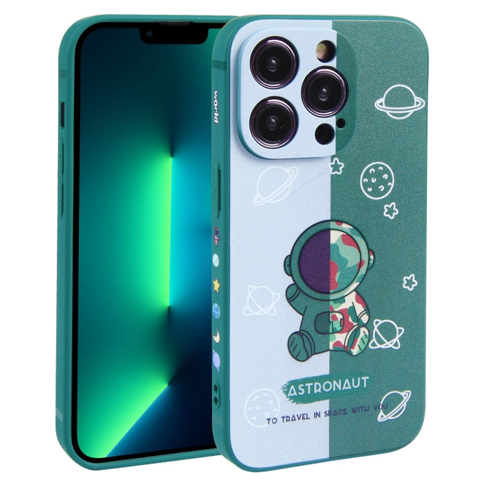 Caja del teléfono de TPU con patrón de astronauta en contraste de color