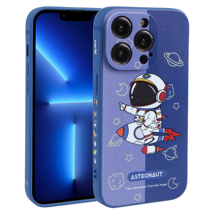 Caja del teléfono de TPU con patrón de astronauta en contraste de color