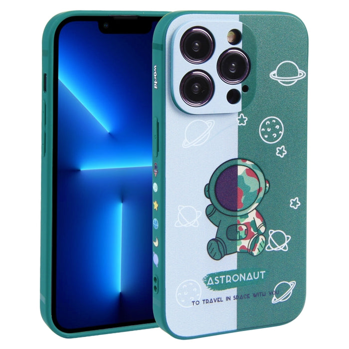 Caja del teléfono de TPU con patrón de astronauta en contraste de color