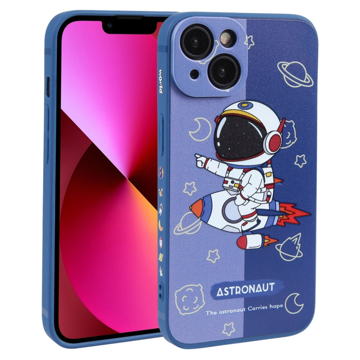 Caja del teléfono de TPU con patrón de astronauta en contraste de color