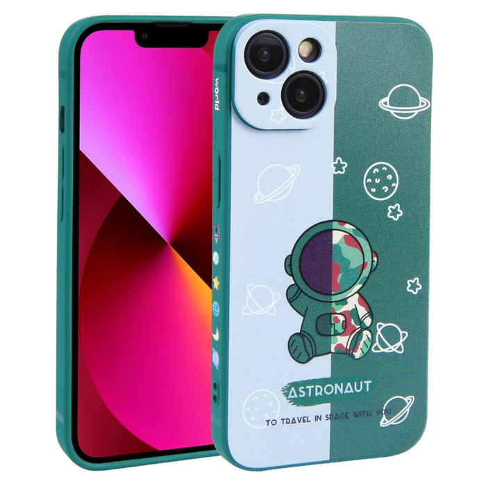 Caja del teléfono de TPU con patrón de astronauta en contraste de color