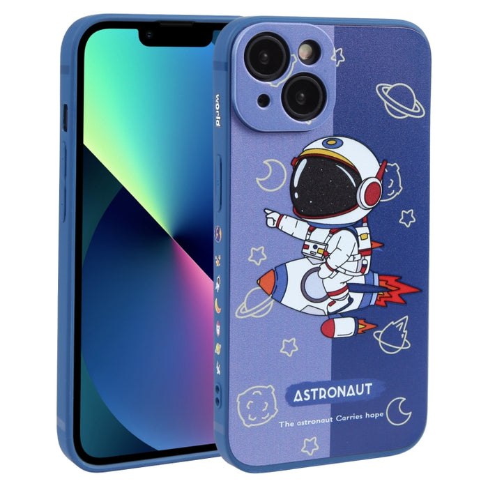 Caja del teléfono de TPU con patrón de astronauta en contraste de color