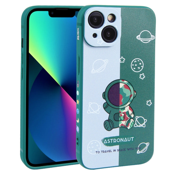Caja del teléfono de TPU con patrón de astronauta en contraste de color