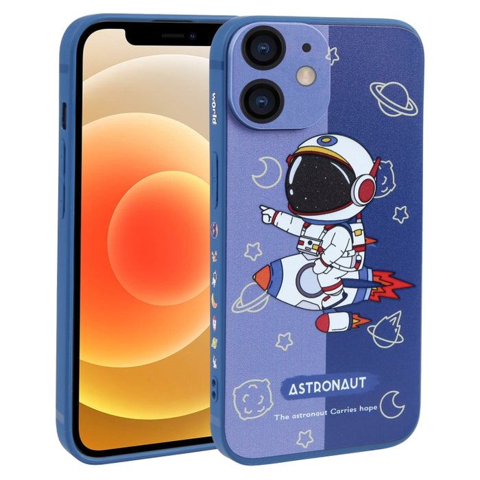 Caja del teléfono de TPU con patrón de astronauta en contraste de color