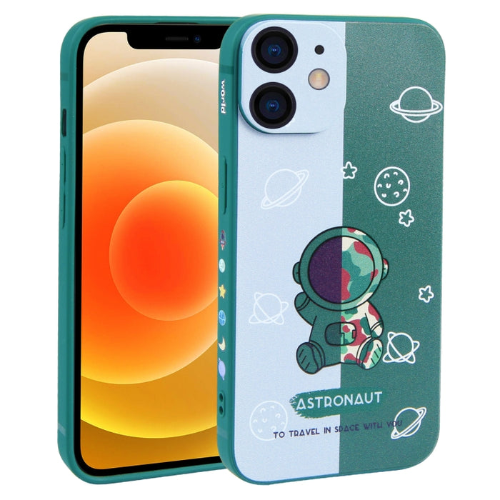 Caja del teléfono de TPU con patrón de astronauta en contraste de color