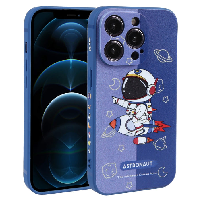 Caja del teléfono de TPU con patrón de astronauta en contraste de color