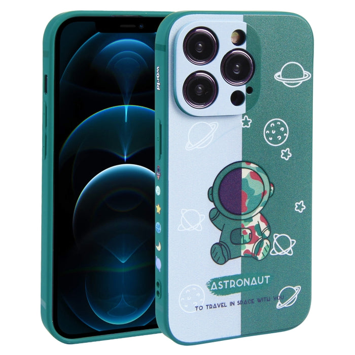 Caja del teléfono de TPU con patrón de astronauta en contraste de color