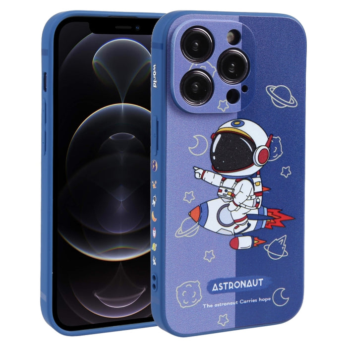 Caja del teléfono de TPU con patrón de astronauta en contraste de color
