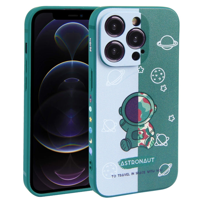Caja del teléfono de TPU con patrón de astronauta en contraste de color