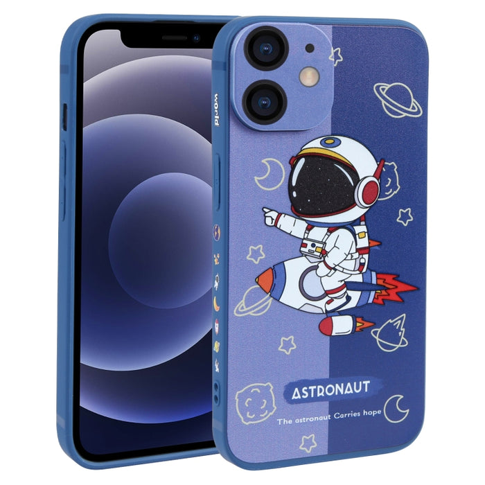 Caja del teléfono de TPU con patrón de astronauta en contraste de color