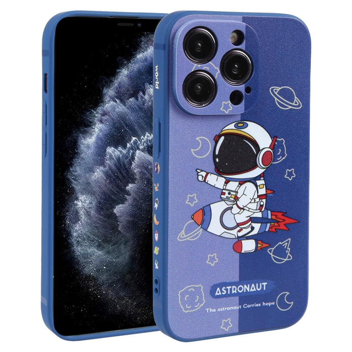 Caja del teléfono de TPU con patrón de astronauta en contraste de color
