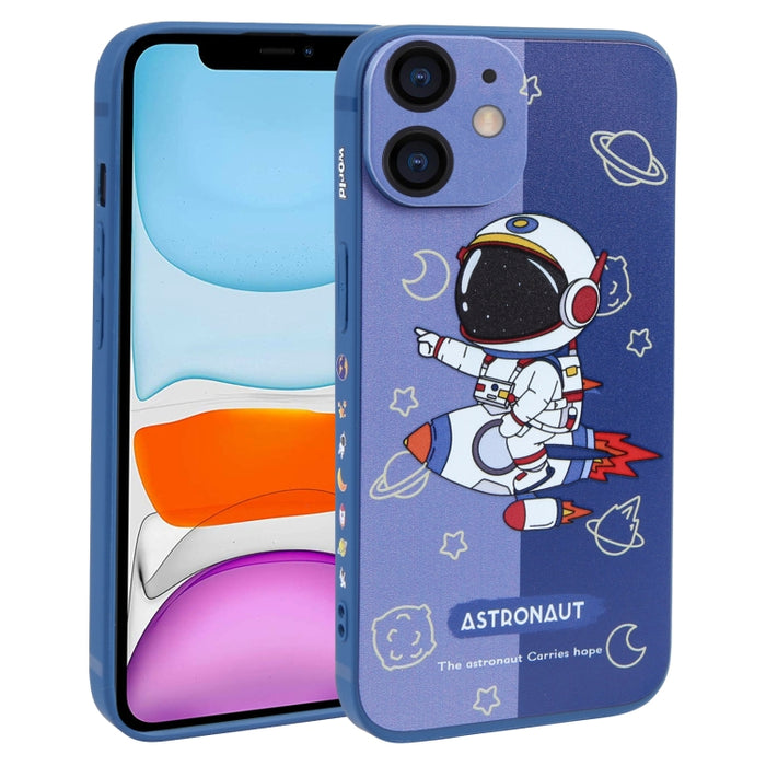 Caja del teléfono de TPU con patrón de astronauta en contraste de color