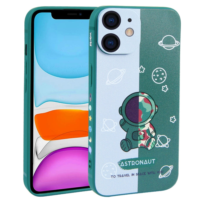 Caja del teléfono de TPU con patrón de astronauta en contraste de color