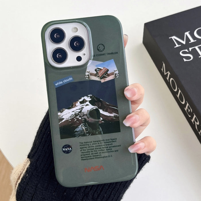 Estuche para teléfono PC brillante con patrón de astronauta
