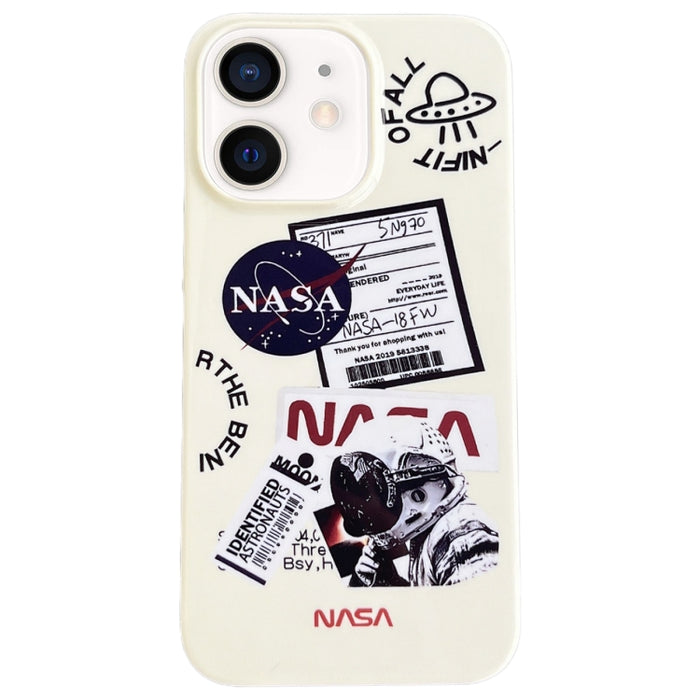 Estuche para teléfono PC brillante con patrón de astronauta