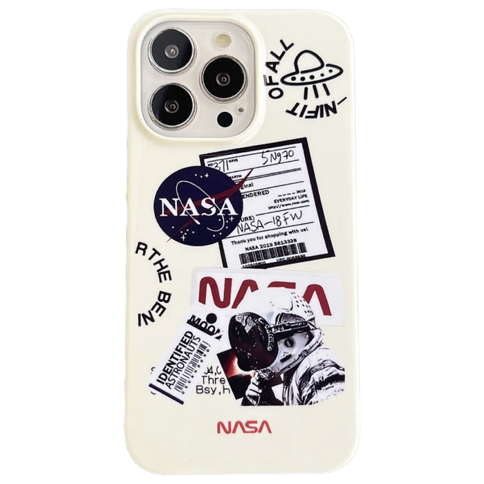 Estuche para teléfono PC brillante con patrón de astronauta