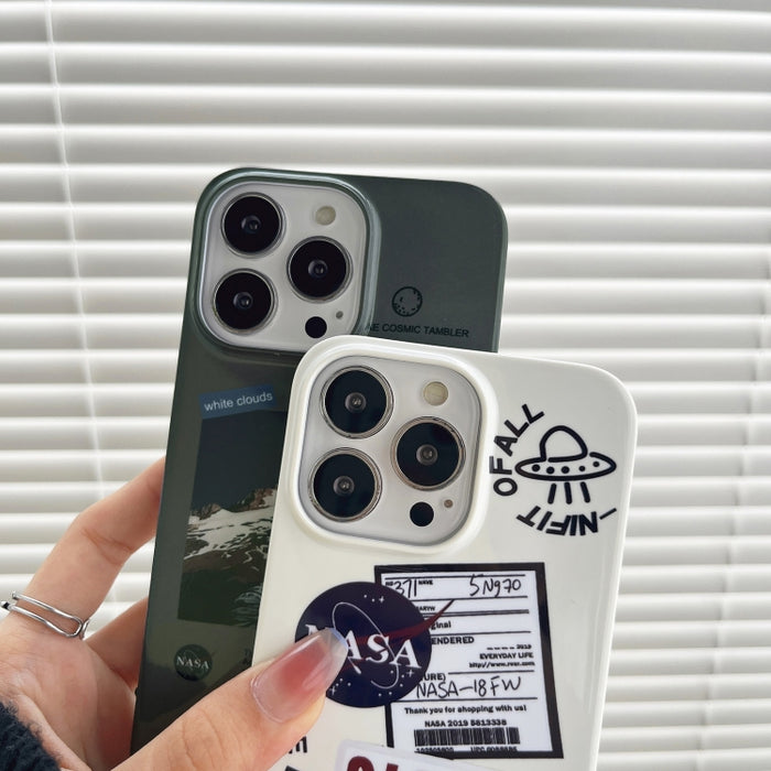 Estuche para teléfono PC brillante con patrón de astronauta