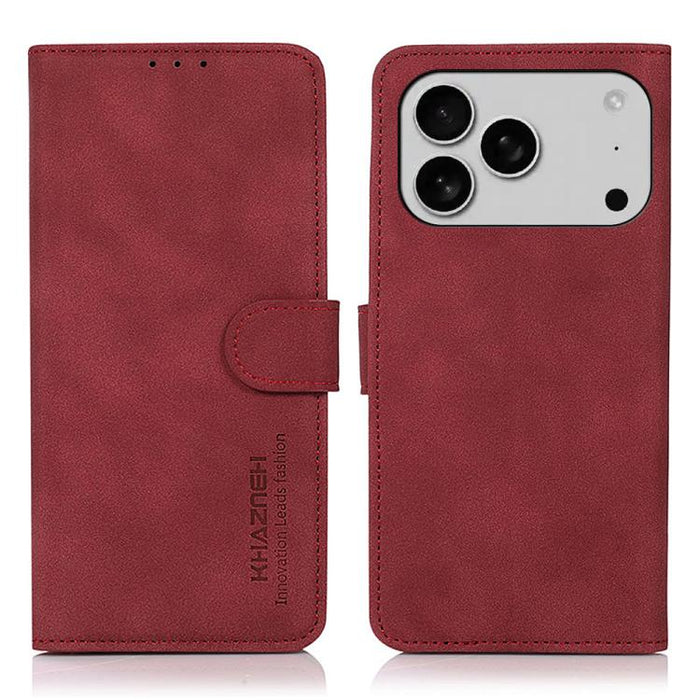 KHAZNEH Estuche para teléfono de cuero con textura mate