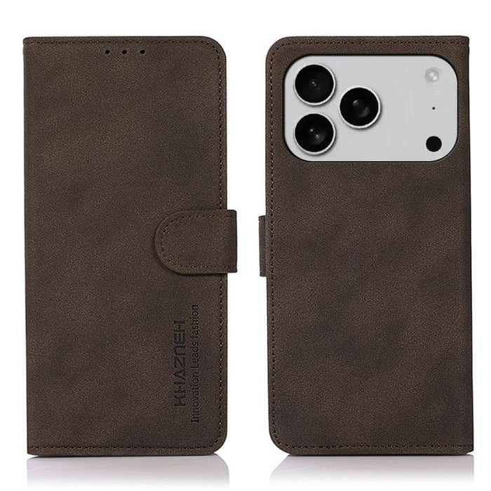 KHAZNEH Estuche para teléfono de cuero con textura mate