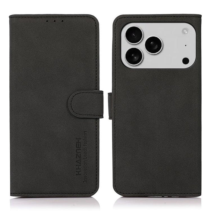 KHAZNEH Estuche para teléfono de cuero con textura mate