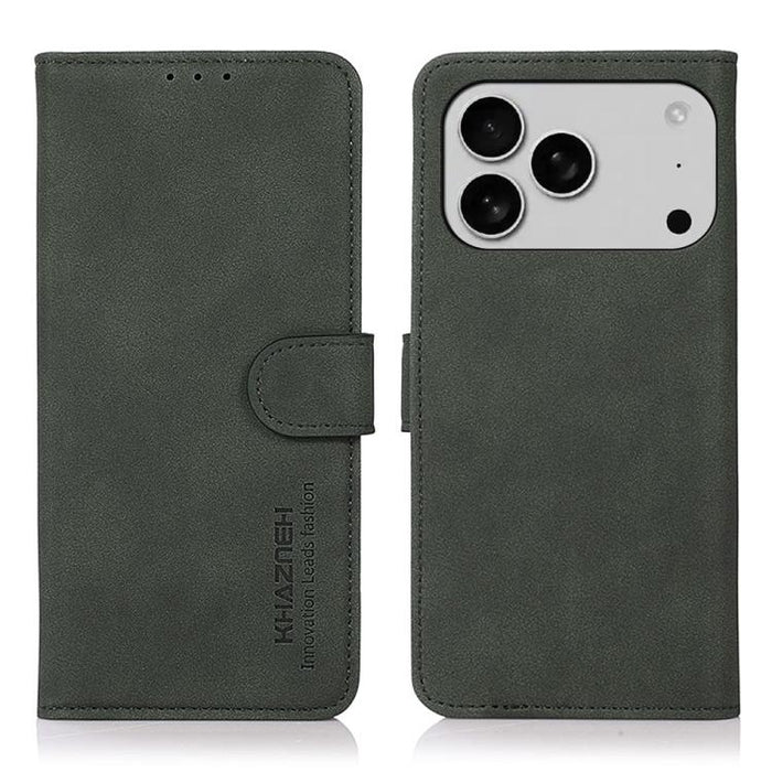 KHAZNEH Estuche para teléfono de cuero con textura mate
