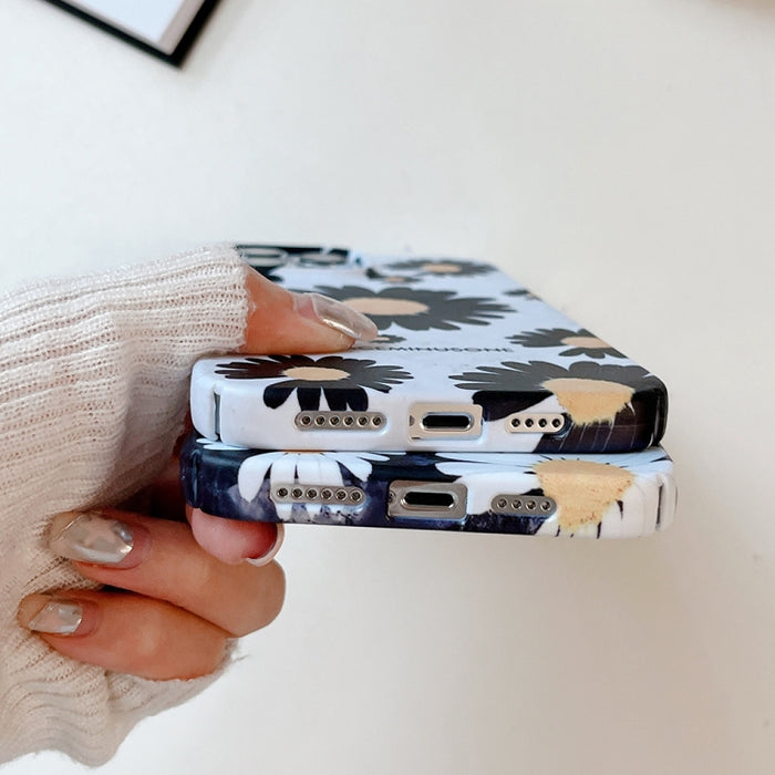 Estuche para teléfono con película de margarita esmerilada