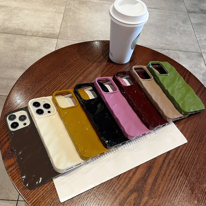 Caja del teléfono de TPU con textura de onda de color sólido