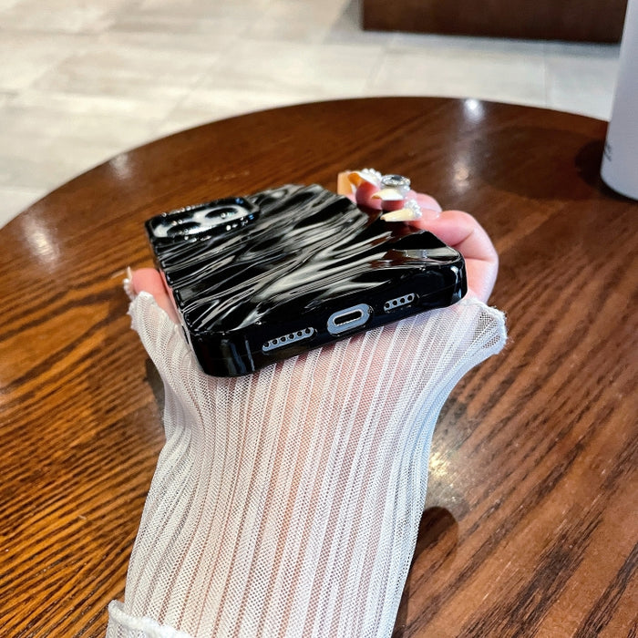 Caja del teléfono de TPU con textura de onda de color sólido