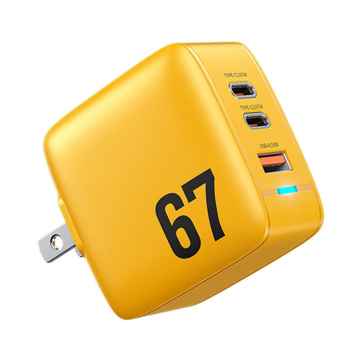 Cargador WK WP-U141 67W USB+Doble USB-C / Type-C GaN