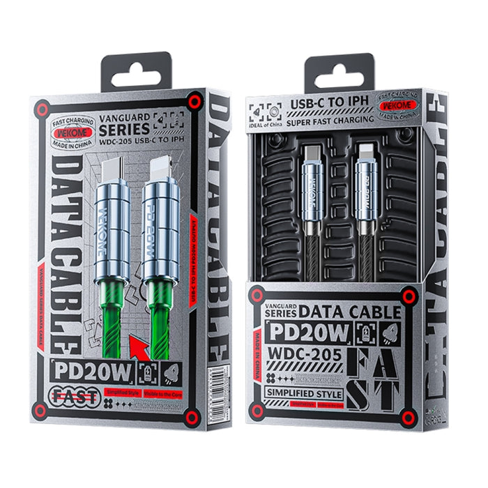 WK WDC-205 PD 20W USB-C/Type-C a cable de datos de carga súper rápida de 8 pines, longitud: 1 m