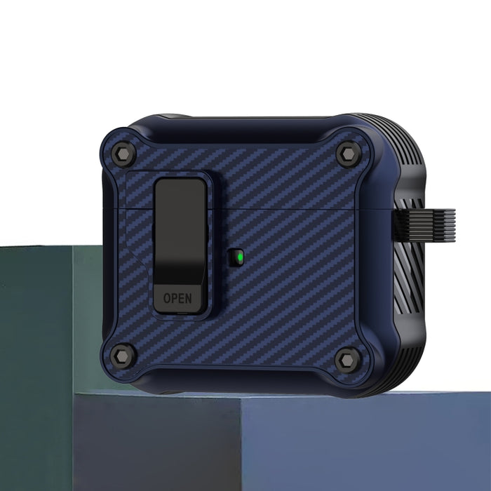 Estuche protector para auriculares con interruptor automático magnético de fibra de carbono