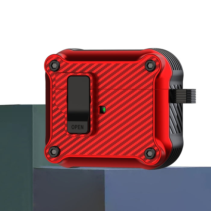 Estuche protector para auriculares con interruptor automático magnético de fibra de carbono