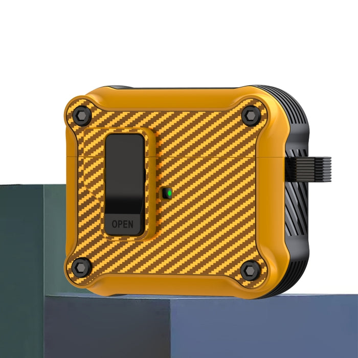 Estuche protector para auriculares con interruptor automático magnético de fibra de carbono