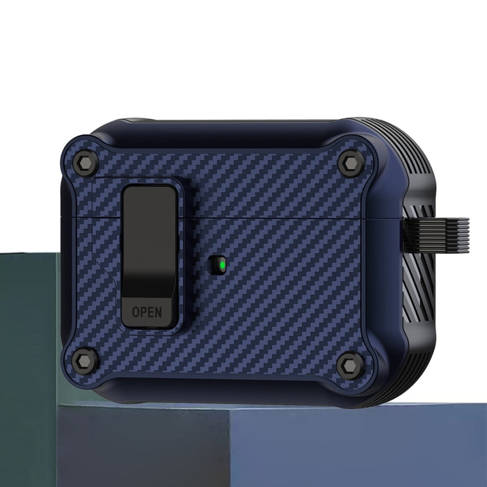 Estuche protector para auriculares con interruptor automático magnético de fibra de carbono