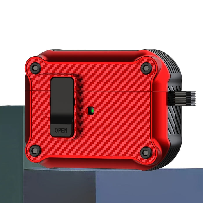 Estuche protector para auriculares con interruptor automático magnético de fibra de carbono