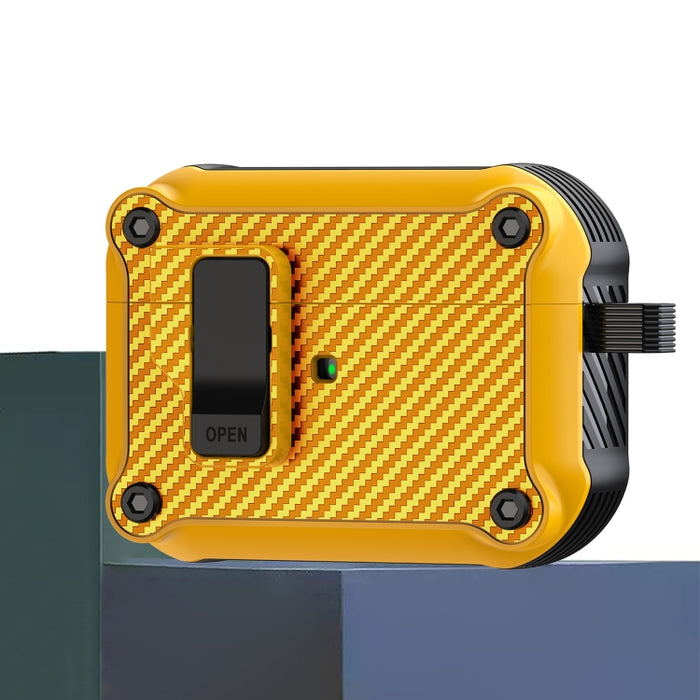 Estuche protector para auriculares con interruptor automático magnético de fibra de carbono