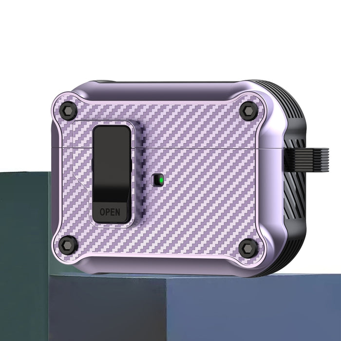 Estuche protector para auriculares con interruptor automático magnético de fibra de carbono