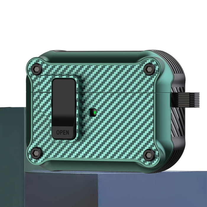 Estuche protector para auriculares con interruptor automático magnético de fibra de carbono