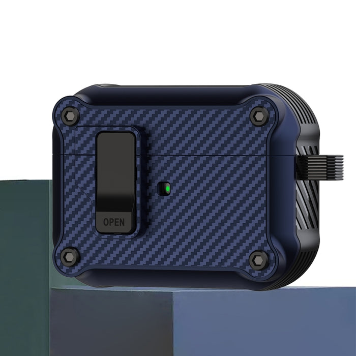 Estuche protector para auriculares con interruptor automático magnético de fibra de carbono
