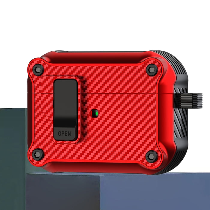 Estuche protector para auriculares con interruptor automático magnético de fibra de carbono