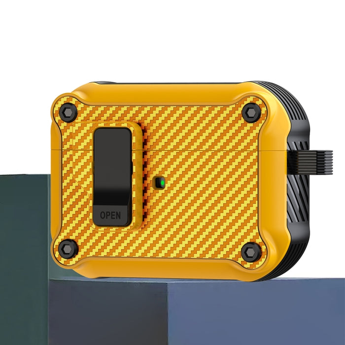 Estuche protector para auriculares con interruptor automático magnético de fibra de carbono