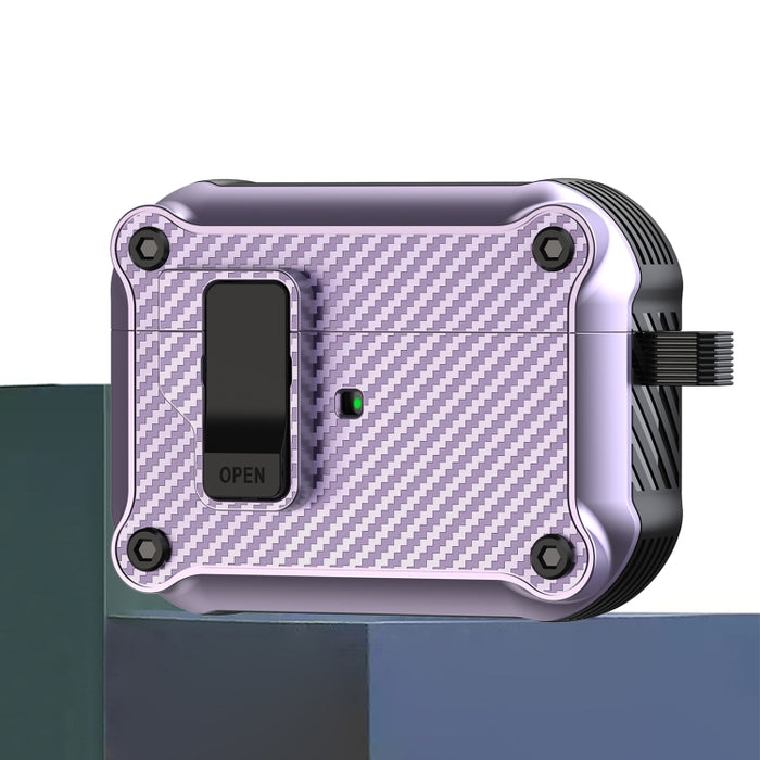 Estuche protector para auriculares con interruptor automático magnético de fibra de carbono