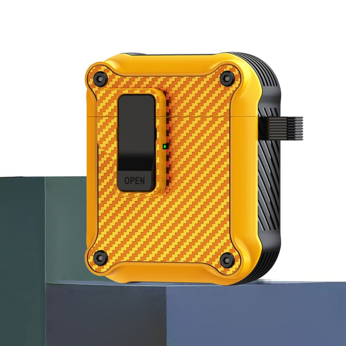 Estuche protector para auriculares con interruptor automático magnético de fibra de carbono