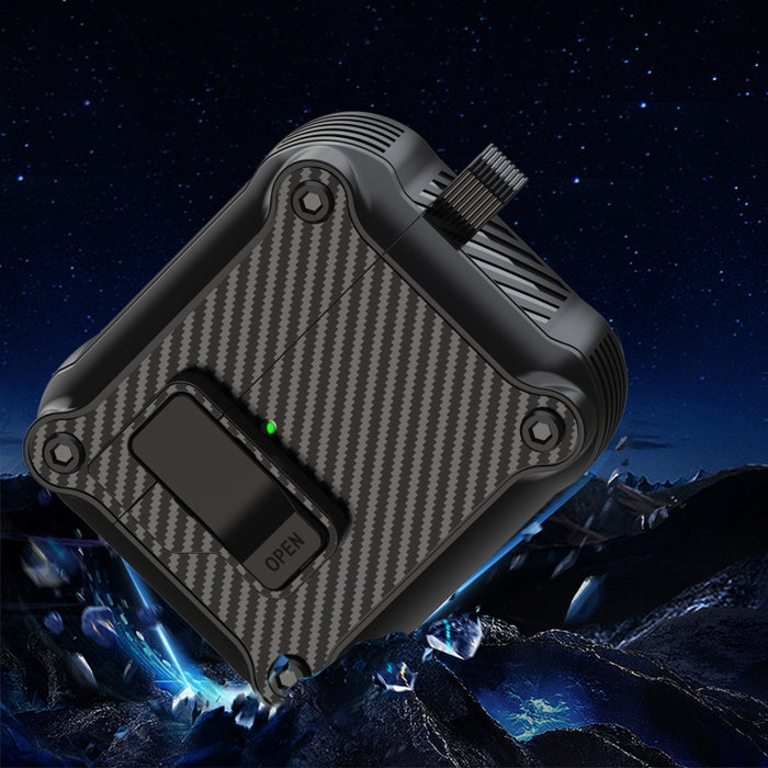 Estuche protector para auriculares con interruptor automático magnético de fibra de carbono